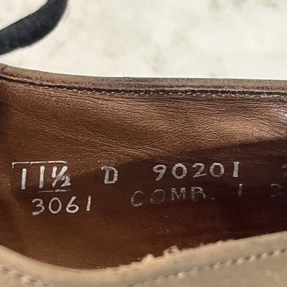 Allen Edmonds Buxton Oxford 11.5 D Cap Toe Burnished Brown Combed Leather‎